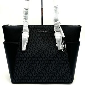 Michael Kors Large Charlotte TZ Tote Bag Black Signature
